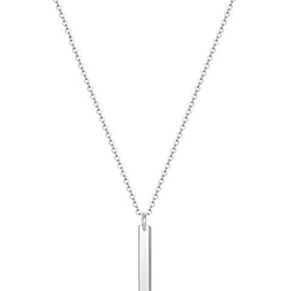 Bar Pendant Necklace Gold Long Y-Necklace Delicate Lariat Chain Jewelry for Wome - Picture 1 of 7
